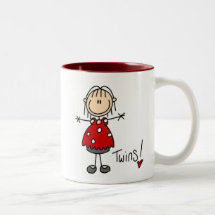Taza Bicolor Camisetas y regalos para futuras mamás de gemelos