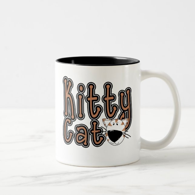 Taza Bicolor Camisetas y regalos para gatos Kitty (Derecha)