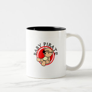Taza Bicolor Camisetas y regalos para piratas bebés
