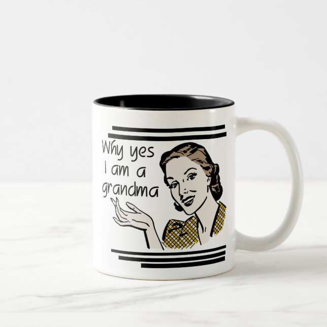 Taza Bicolor Camisetas y regalos retros de la abuela (Derecha)