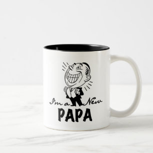 Taza Bicolor Camisetas y regalos sonrientes de nuevo papá
