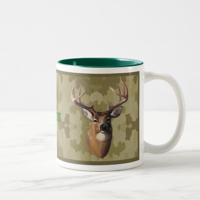 Taza Bicolor Camo Deer Mug personalizado (Derecha)