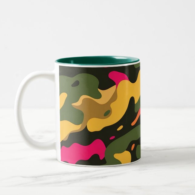 Taza Bicolor Camo Resumen Mug Cerámico (Izquierda)