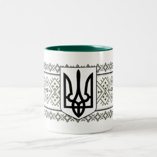 Taza Bicolor Camo ucraniano Vyshyvanka Mug