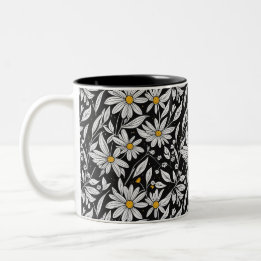 Taza Bicolor Camomiles en flor-Patrón floral 1 - Café Mug