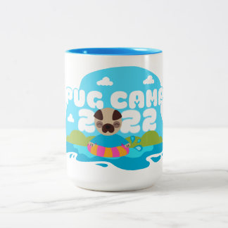 Taza Bicolor Campamento Pug 2022 Dos Mug De Tono