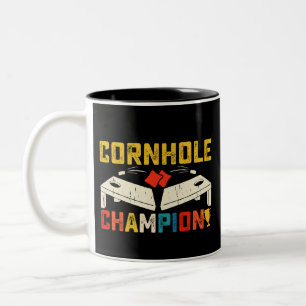 Taza Bicolor Campeón de Cornhole Americano USA 4 de Julio