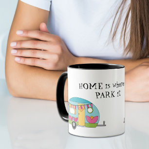 Taza Bicolor Camper feliz retro