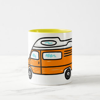 Taza Bicolor Campervan anaranjado
