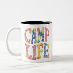 Taza Bicolor Camping Chicas de verano Camp Life Tie-Die Retro