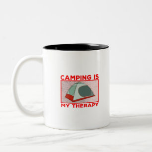 Taza Bicolor Camping es mi terapia