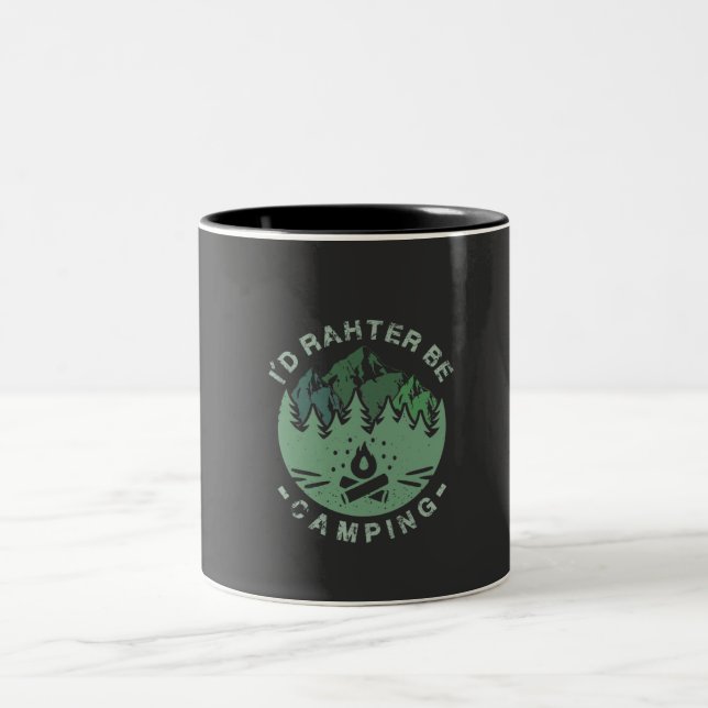 Taza Bicolor Camping - Preferiría Estar Camping (Centro)