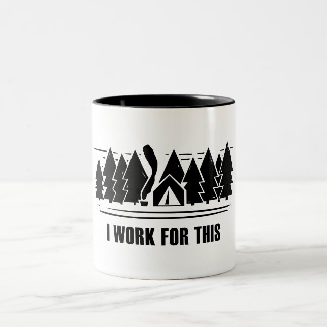 Taza Bicolor Camping, Trabajo Para Esto (Centro)