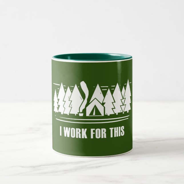 Taza Bicolor Camping, Trabajo Para Esto (Centro)