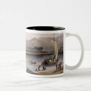 Taza Bicolor Campo del Gros Ventres de las praderas en el