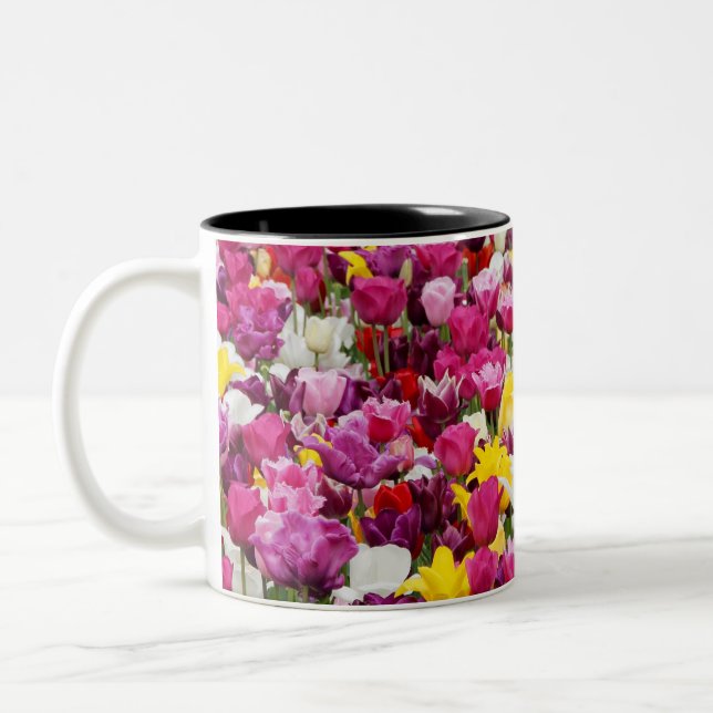 Taza Bicolor campo lleno de tulipanes (Izquierda)
