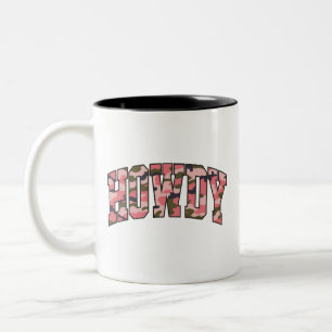 Taza Bicolor Camuflaje Howdy Rosa Navidad Camuflaje Preppy
