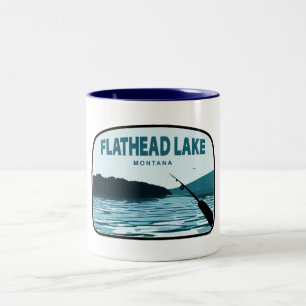 Taza Bicolor Caña de pescar del lago Flathead Montana