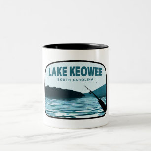 Taza Bicolor Caña de pescar del Lago Keowee Carolina del Sur