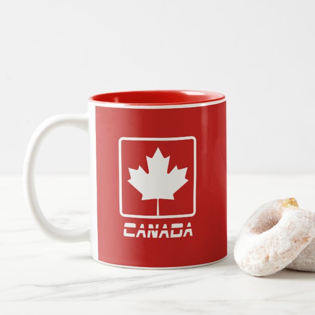 Taza Bicolor Canadá (Con donut)