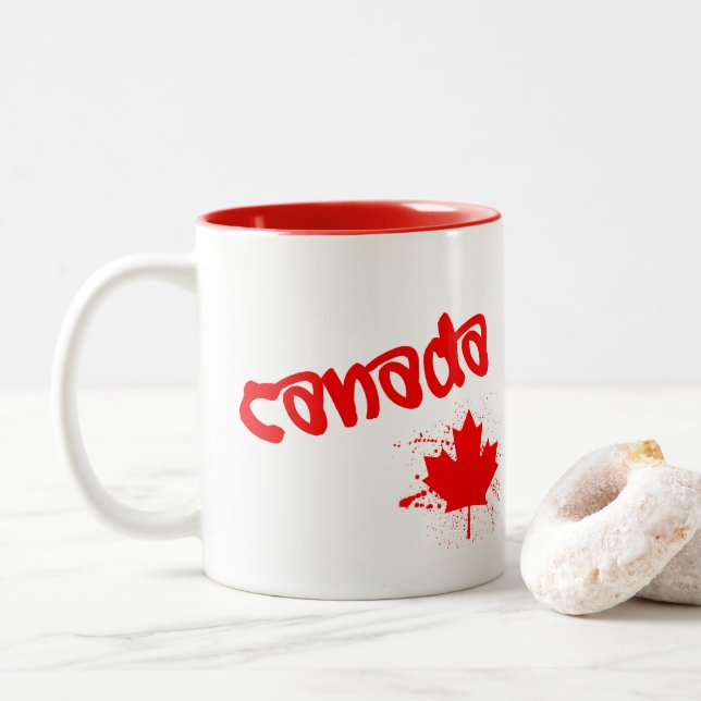 Taza Bicolor Canadá (Con donut)