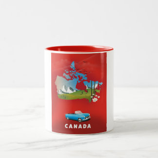Taza Bicolor Canadá ilustró la impresión de viajes.
