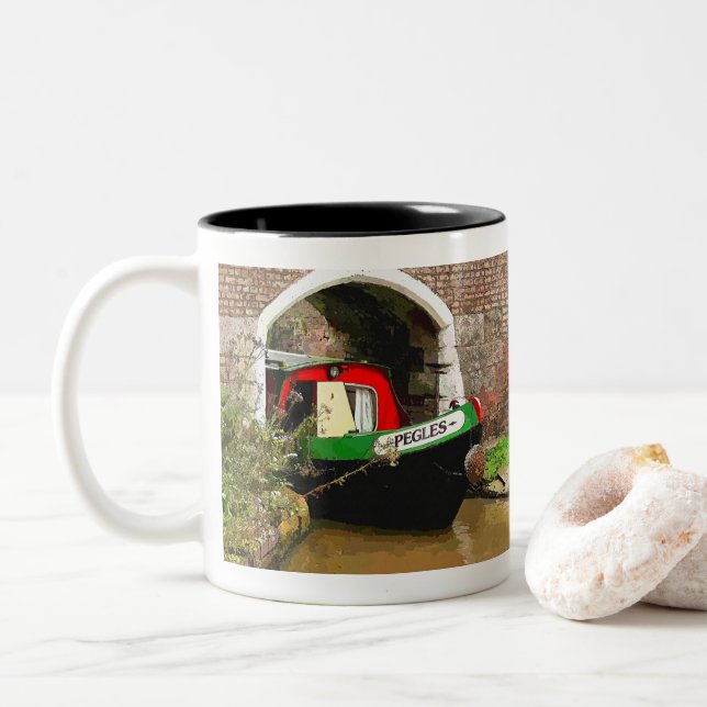 TAZA BICOLOR CANAL NARROWBOATS (Con donut)