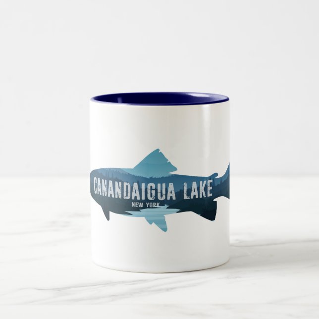 Taza Bicolor Canandaigua Lake New York Fish (Centro)