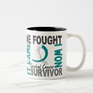 Taza Bicolor Cáncer de cuello del útero del superviviente 5