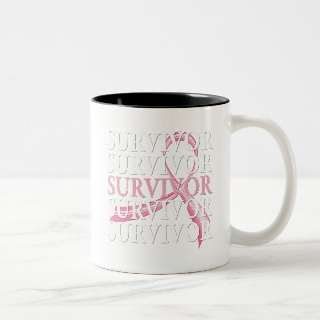 Taza Bicolor Cáncer de pecho caprichoso del collage del (Derecha)