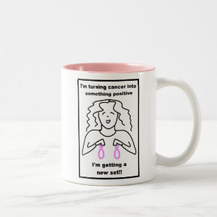 Taza Bicolor ¡Cáncer de pecho - estoy consiguiendo un nuevo
