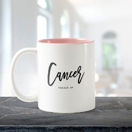 Taza Bicolor Cáncer Horóscopo Fun moderno guión de nacimiento Z
