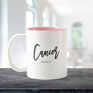 Taza Bicolor Cáncer Horóscopo Fun moderno guión de nacimiento Z