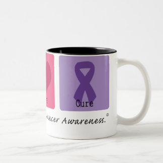 Taza Bicolor Cáncer pancreático de la curación del amor de la