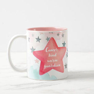 Taza Bicolor Cáncer personalizado y pulsera de Rótulo zodiaco p
