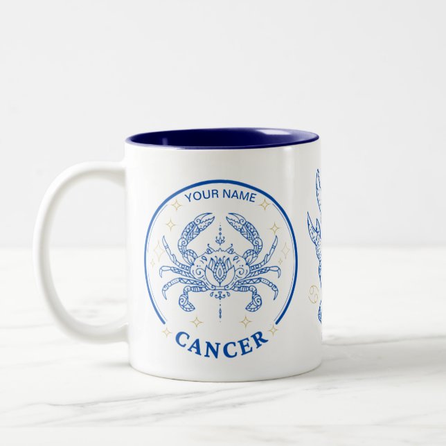 Taza Bicolor Cáncer personalizado Zodiac 11 oz (Izquierda)