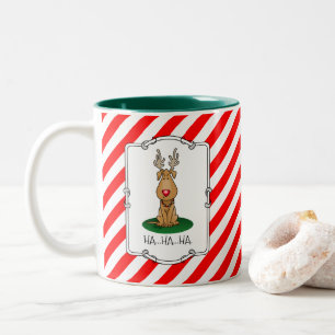 Taza Bicolor Canción divertida de este perro de reno de nariz r