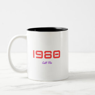 Taza Bicolor Canción Principal de 1980 Por Año
