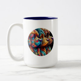 Taza Bicolor Canciones de perros de Terranova para casa y viaja