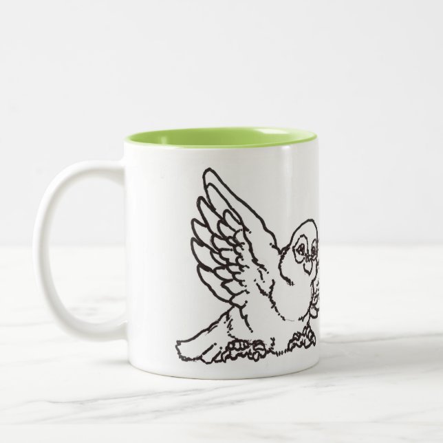 Taza Bicolor Canciones Kakapo - ave nativa Nz (Izquierda)