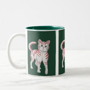 Taza Bicolor Candy Cane Cat