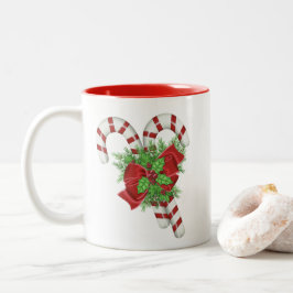 Taza Bicolor Candy Cane Navidades de café de dos tonos