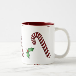 Taza Bicolor Candycanes y Holly Mug