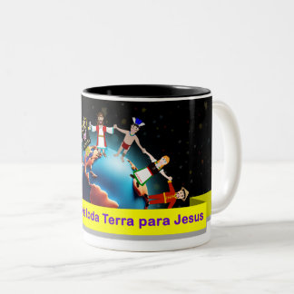 Taza Bicolor Caneca Crianças para Jesus (Biblinha e Turminha)