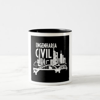 Taza Bicolor Caneca Engenharia Civil