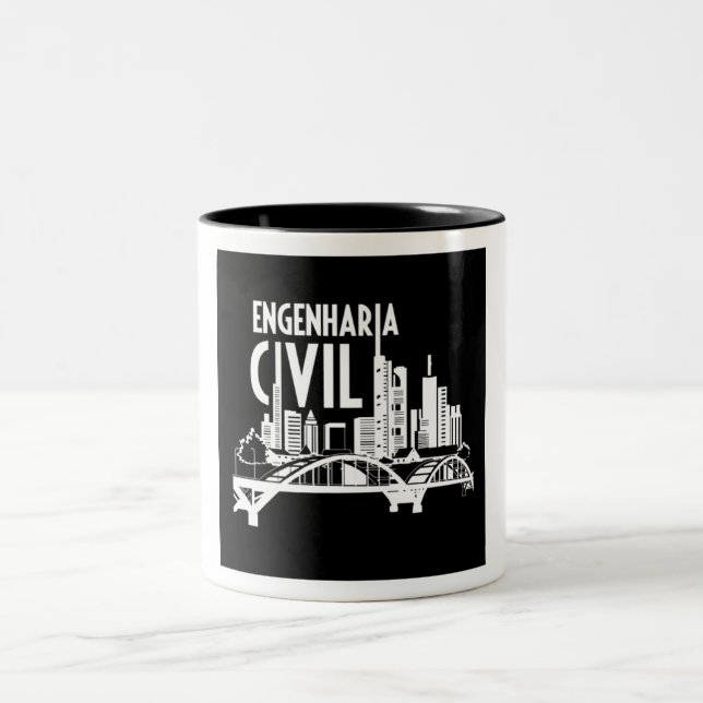 Taza Bicolor Caneca Engenharia Civil (Centro)