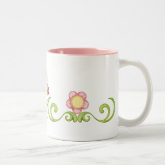 Taza Bicolor Caneca Floral 1