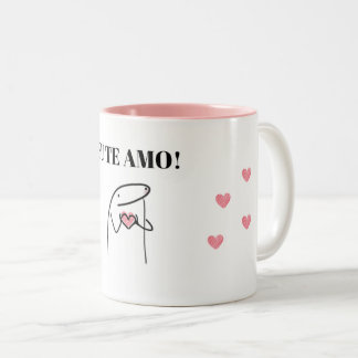 Taza Bicolor Caneca Flork EU TE AMO