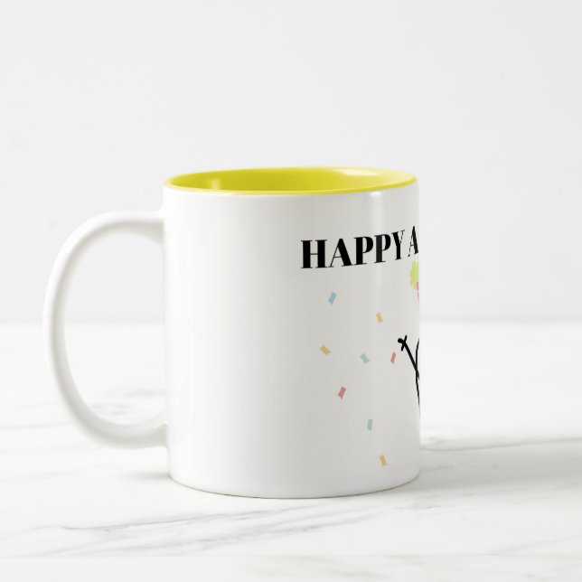 TAZA BICOLOR CANECA FLORK FELIZ (Izquierda)