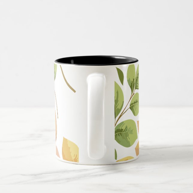 Taza Bicolor Caneca folhas